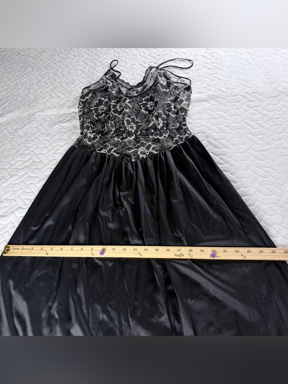 Vintage 80s Undercover Wear Made in USA Full Lace Bodice slip dress Size M - Picture 9 of 12